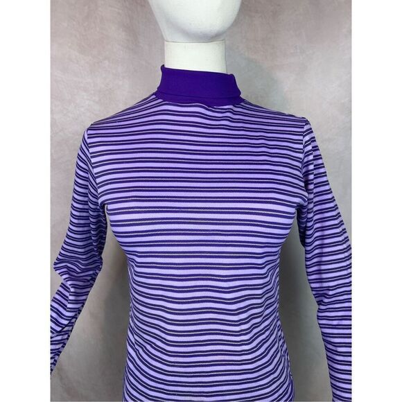 Vintage 1970s Striped Turtleneck Mod MCM Size Small XS - Picture 2 of 8